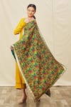 Samyukta Singhania_Multi Color Cotton Silk Embroidered Phulkari Geometric Work Dupatta _Online_at_Aza_Fashions