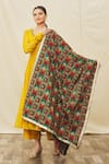 Samyukta Singhania_Multi Color Silk Embroidered Phulkari Geometrical Dupatta _Online_at_Aza_Fashions