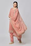 Buy_Naintara Bajaj_Pink Georgette, Shantoon Embroidery, Butti And Flower Kurta Salwar Dupatta Set _Online_at_Aza_Fashions