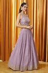 Buy_Alaya Advani_Purple Georgette, Lining Butter Crepe Sequin, Lehenga Set With Blouse_Online_at_Aza_Fashions