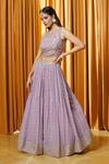 Shop_Alaya Advani_Purple Georgette, Lining Butter Crepe Sequin, Lehenga Set With Blouse_Online_at_Aza_Fashions
