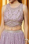 Alaya Advani_Purple Georgette, Lining Butter Crepe Sequin, Lehenga Set With Blouse_at_Aza_Fashions