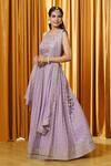 Buy_Alaya Advani_Purple Georgette, Lining Butter Crepe Sequin, Lehenga Set With Blouse