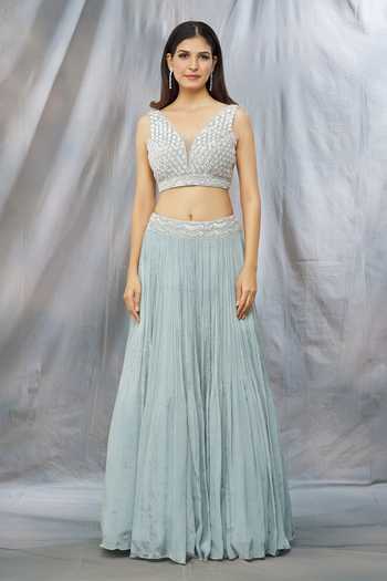 TCR Grey Puff Sleeve Lehenga!
