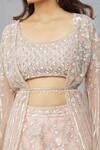 Buy_Shlok Design_Pink Organza Embroidered Sequin Round Cape And Lehenga Set _Online_at_Aza_Fashions