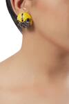 Buy_Outhouse_Gold Plated Crystals Papilio Button Stud Earrings _at_Aza_Fashions