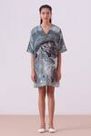Buy_The Summer House_Black Stad Marble Pattern Dress_Online_at_Aza_Fashions