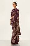 Buy_Nakul Sen_Purple Chiffon Sequin Embroidered Saree With Blouse_Online_at_Aza_Fashions