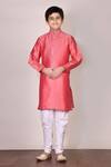 Buy Petite Pomme Pink Silk Embroidery Kurta Set at Aza Fashions Buy_Petite Pomme_Pink Silk Embroidery Kurta Set _at_Aza_Fashions