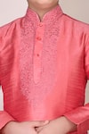Shop Petite Pomme Pink Silk Embroidery Kurta Set Online at Aza Fashions Shop_Petite Pomme_Pink Silk Embroidery Kurta Set _Online_at_Aza_Fashions