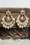 Buy_Namasya_Gold Plated Kundan Stone Chandbali Earrings _at_Aza_Fashions