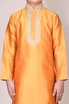 Shop_Arihant Rai Sinha_Yellow Silk, Cotton Embroidery Kurta Set _Online_at_Aza_Fashions