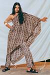 Buy_Anamika Khanna_White Silk One Shoulder Tunic And Pant Set_at_Aza_Fashions