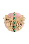 Buy_Outhouse_Gold Plated Crystal Papilio Button Stud Earrings _Online_at_Aza_Fashions