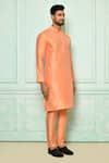 Buy_Arihant Rai Sinha_Orange Kurta Silk Plain And Pant Set_Online_at_Aza_Fashions