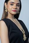 Namasya_Gold Plated Pearls, Diamonds Kundan Beaded Necklace Set _Online_at_Aza_Fashions