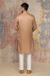 Shop_Devnaagri_Peach Chanderi Bundi And Kurta Set _at_Aza_Fashions