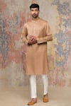 Buy_Devnaagri_Peach Chanderi Bundi And Kurta Set _Online_at_Aza_Fashions