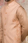 Devnaagri_Peach Chanderi Bundi And Kurta Set _at_Aza_Fashions