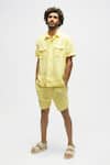 Buy_Terra Luna_Yellow 100% Linen Plain Bellando Shirt _at_Aza_Fashions