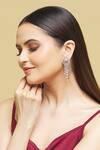 Shop_Nepra By Neha Goel_White Zari Circular Pattern Zircon Embellished Earrings_Online_at_Aza_Fashions