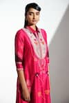 Shop_AMPM_Pink Chanderi Printed High Low Tunic_Online_at_Aza_Fashions