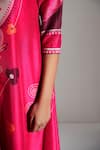 AMPM_Pink Chanderi Printed High Low Tunic_at_Aza_Fashions