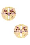 Shop_Outhouse_Gold Plated Crystals Papilio Mini Stud Earrings _at_Aza_Fashions