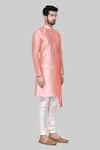 Arihant Rai Sinha_Pink Dupion Silk Asymmetric Kurta Set_Online_at_Aza_Fashions