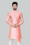 Buy_Arihant Rai Sinha_Pink Dupion Silk Asymmetric Kurta Set_Online_at_Aza_Fashions