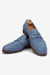 Buy_Bridlen_Blue Y-tip Penny Loafer Shoes _at_Aza_Fashions