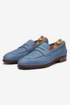 Shop_Bridlen_Blue Y-tip Penny Loafer Shoes _Online_at_Aza_Fashions
