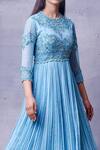 Shop_Aman Takyar_Blue Georgette Round Embroidered Anarkali With Dupatta _Online_at_Aza_Fashions