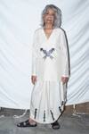 Buy_Anamika Khanna_White Silk Tunic And Skirt Set_at_Aza_Fashions