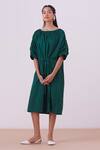 Buy_The Summer House_Green Zelda Shift Dress_at_Aza_Fashions