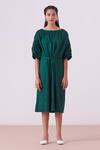 Shop_The Summer House_Green Zelda Shift Dress_Online_at_Aza_Fashions