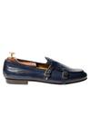 Artimen Blue Plain Handcrafted Double Monk Loafers Online at Aza Fashions Artimen_Blue Plain Handcrafted Double Monk Loafers _Online_at_Aza_Fashions