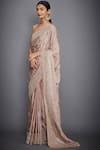 Shop_RI.Ritu Kumar_Beige Gazzi Silk Mukaish Embroidered Saree _at_Aza_Fashions