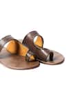 Shop_Artimen_Brown Leather Handcrafted Woven Sandals_Online_at_Aza_Fashions