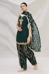 Buy_Naintara Bajaj_Green Viscose Georgette Embroidered Kurta Dhoti Pant Set_at_Aza_Fashions