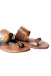 Shop_Artimen_Brown Plain Handcrafted Leather Sandals _Online_at_Aza_Fashions