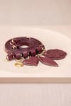 Buy_AMPM_Maroon Embellished Kainaat Charms Studded Belt  _Online_at_Aza_Fashions