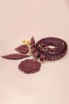 Shop_AMPM_Maroon Embellished Kainaat Charms Studded Belt  _Online_at_Aza_Fashions