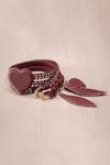 Buy_AMPM_Maroon Embellished Kainaat Studded Belt  _at_Aza_Fashions
