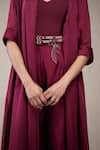 Shop_AMPM_Maroon Embellished Kainaat Studded Belt  _at_Aza_Fashions