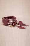 AMPM_Maroon Embellished Kainaat Studded Belt  _Online_at_Aza_Fashions