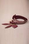 Buy_AMPM_Maroon Embellished Kainaat Studded Belt  _Online_at_Aza_Fashions