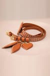Shop_Ampm_Maroon Embellished Double Belt _at_Aza_Fashions