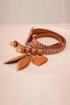 Ampm_Maroon Embellished Double Belt _Online_at_Aza_Fashions