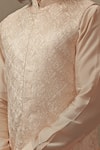 Vanshik_Beige Dupion Silk Embroidered Bundi And Kurta Set _Online_at_Aza_Fashions